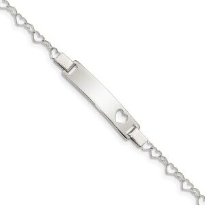 Kazi Luxury Sterling Silver Heart  ID Bracelet